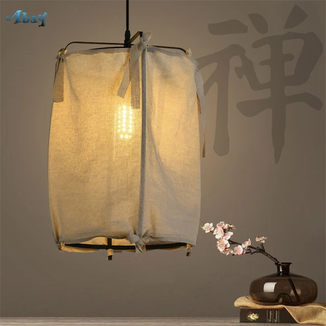 Chinese Cloth Fabric Shade Pendant Lights Anese Restaurant Chinese Cloth Fabric Shade Pendant Lights Anese Restaurant Living Room Decoration Antique Linen Hanging Lamps