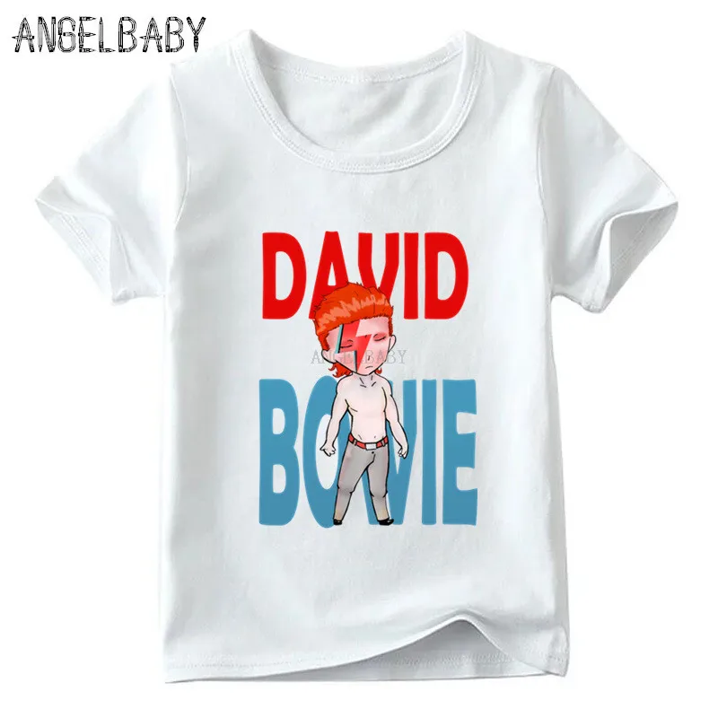 Футболка для мальчиков и девочек с принтом рок Дэвид Боуи Ziggy Stardust детские летние
