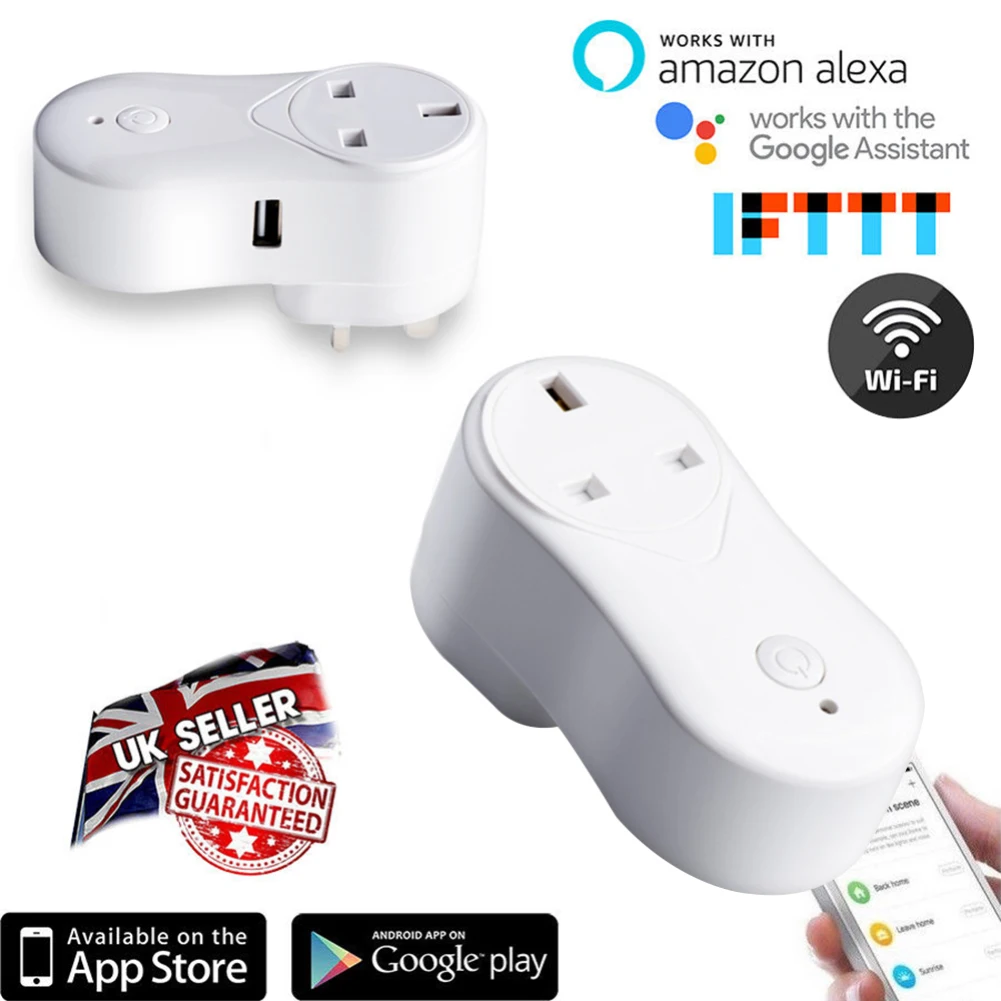 Великобритания/ЕС/США Wi-Fi Smart Plug 10A приложение дистанционное управление выключатель питания с Alexa Google Home аудио беспроводной контроль умная розетка