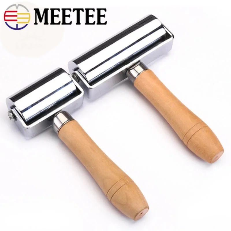 

Meetee Leather Iron Roller Hand Push Roller Edger Trimming Compactor Small Rolling Small Roller Wheel BD120