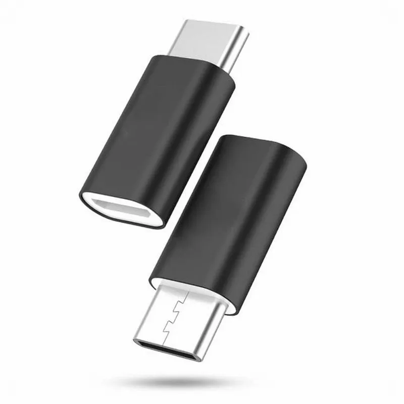 Micro USB адаптер типа OTG c Мужской к Micro USB конвертер Мини разъем для передачи данных Быстрый зарядный кабель type-c адаптер для mi5 honor 8 - Цвет: Черный