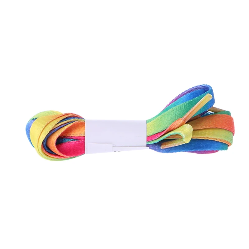 

EYKOSI Rainbow Multicolor Shoelace Fashion Oblate Rope Shade Color Boot Strings Hotsale