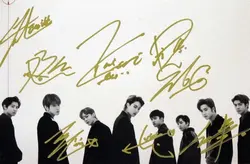 Ручная подписка EXO autographed group photo LOVE SHOT 5*7 122018A