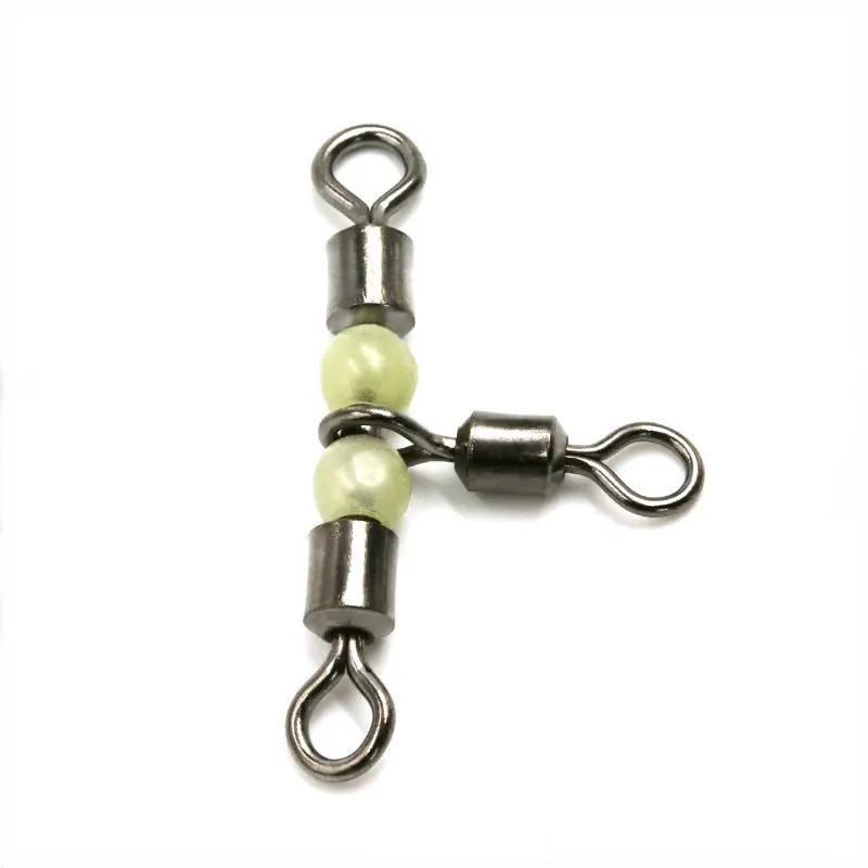 [1000PCS] Fishing Swivels 3 Way Cross line Rolling Swivel with Luminous