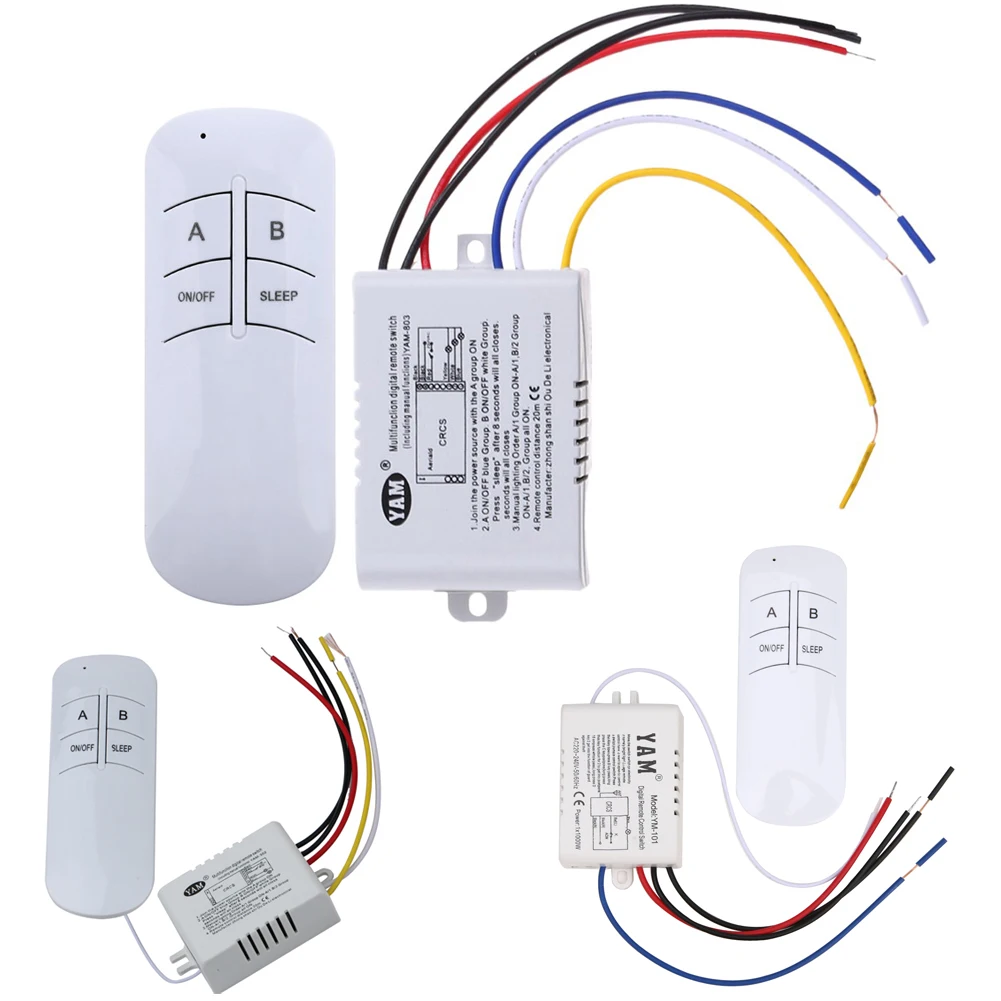 1/2/3 Ways 220V Lamp Remote Control Wireless ON/OFF 220V Lamp Remote Control Switch Receiver Transmitter For Light Bulb Lamp