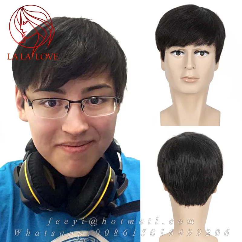 New Fashion Men s Human wig font b hair b font toupee men or women short