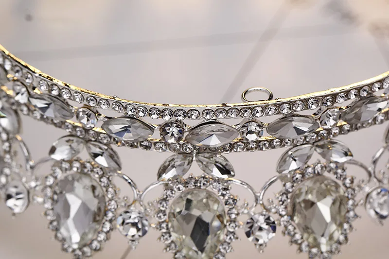 Дизайн Винтаж шикарная, из кристаллов Свадебная Корона-Тиара свадебная тиара аксессуары тиары из страз корона для конкурса