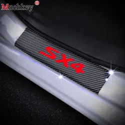 Автомобильные аксессуары для Suzuki SX4 автомобиля порога Добро пожаловать педали украшения Стикеры s пороги 4D углеродного волокна винил