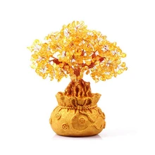 Resin Chinese Modern Pure Handmade Upscale Crystal Tree Art Sculpture Tea Ceremony Wine Cabinet Crafts Home Decoration Ornament