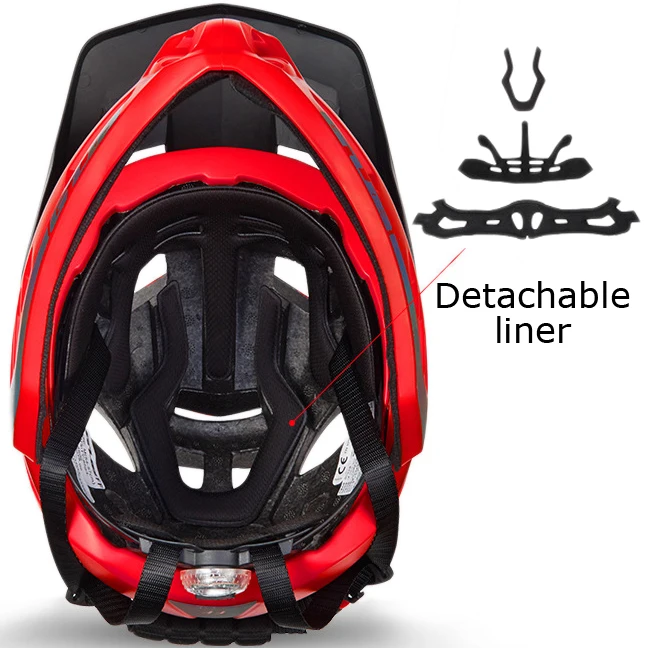 Детский Полнолицевой велосипедный шлем с подсветкой/отражающая полоса/Съемная Защита подбородка MTB/дорожный велосипедный шлем Скейтборд Спортивная Защитная крышка