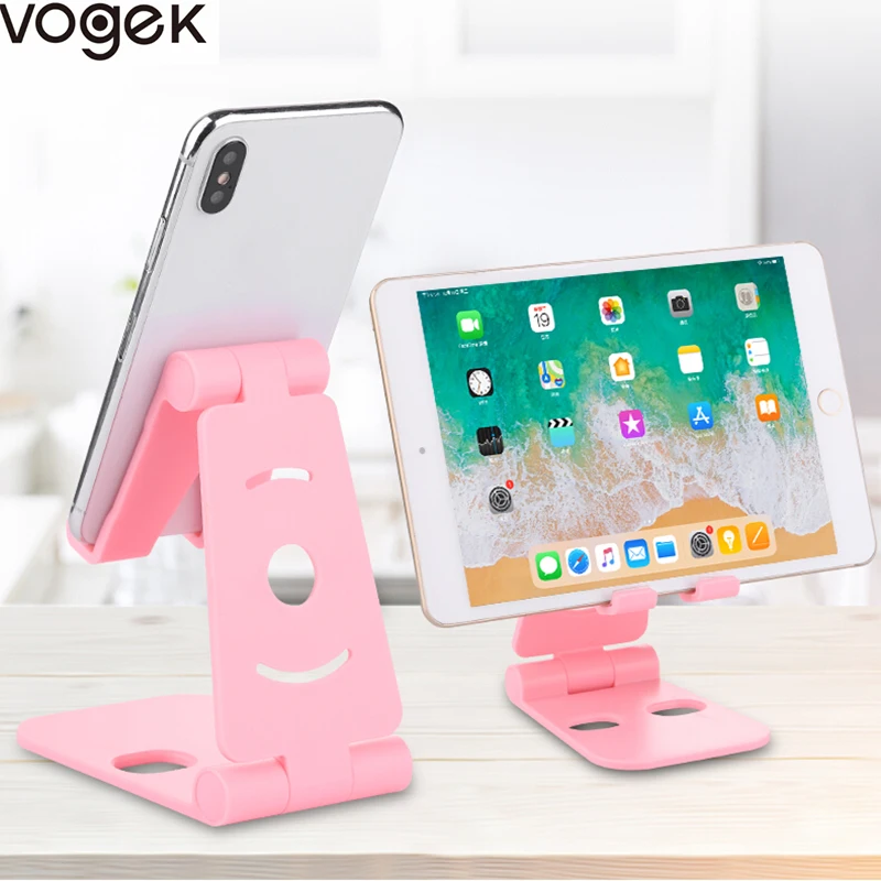 Складной пластиковый держатель для телефона Vogek, подставка для iPhone 7, 8 plus, X, для samsung S9, яркие цвета, подставка для планшета, настольный держатель для телефона