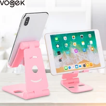 Складной пластиковый держатель для телефона Vogek, подставка для iPhone 7, 8 plus, X, для samsung S9, яркие цвета, подставка для планшета, настольный держатель для телефона