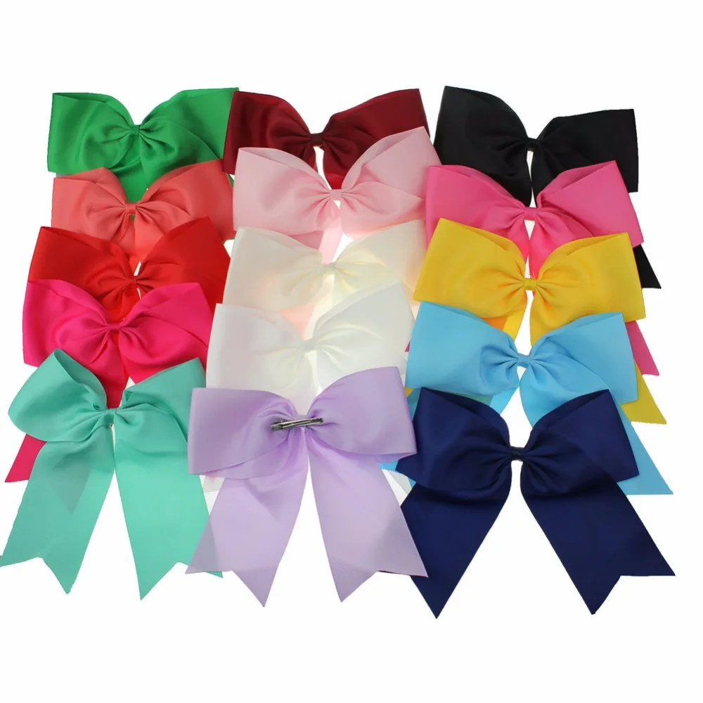 15pcs/lot 7.5'' Large Girl Grosgrain Ribbon Boutique Hair Bows