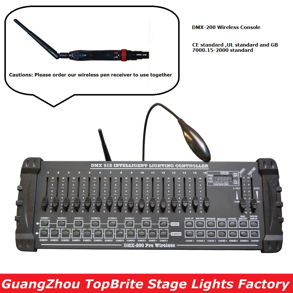 

2020 Fast Shipping 1Pcs/Lot DMX-200 Wireless Controller DMX 512 DJ DMX Console Equipments For Stage Party Wedding Event Lighting