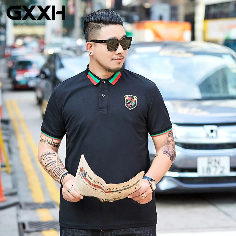 GXXH Men Polo Shirt Fat Male Shirts Fashion Brand Casual Shirts Camisa