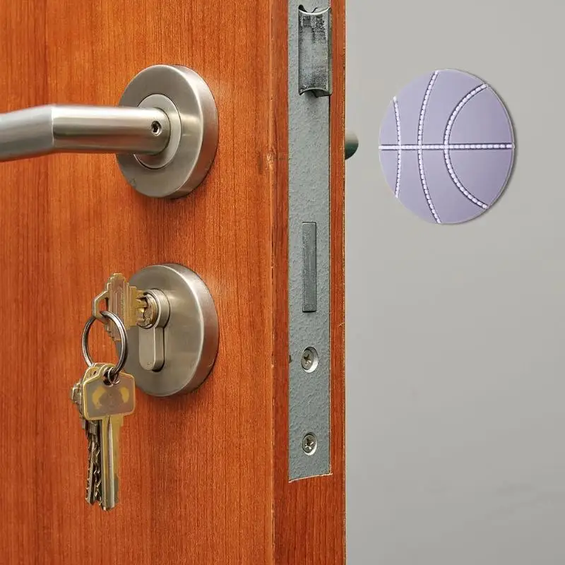 

1PCS Door Handle Pad Basketball Shape Self Adhesive Wall Protector Bumpers Buffer Guard Stoppers Rubber Doorknob Antiskid Pad