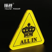 1 шт. Ruiten акриловый треугольник все в кнопке Texas Hold'em Poker Button