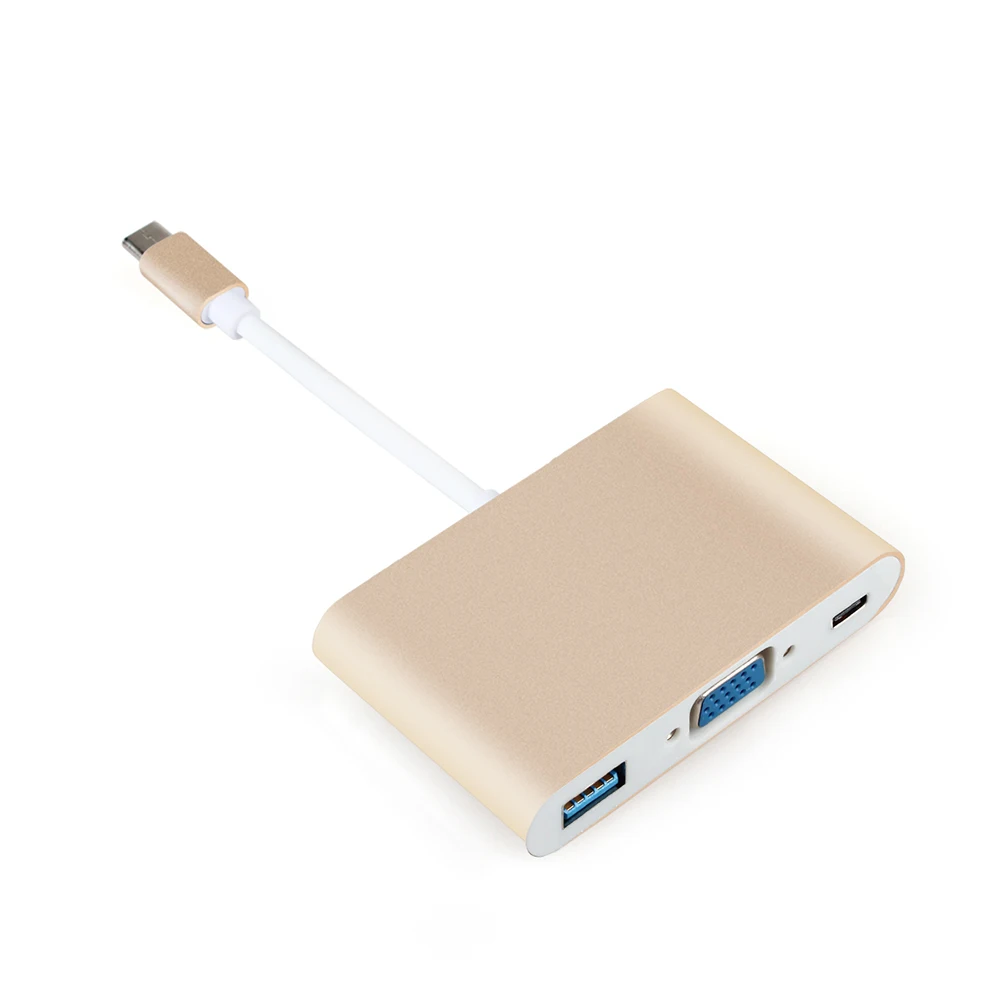Тип C концентратор к VGA USB 3,0 разветвитель концентратор USB 3,1 Тип C VGA адаптер кабель для Macbook New Air 13 2018 retina 11 12 Pro 13 15 дюймов