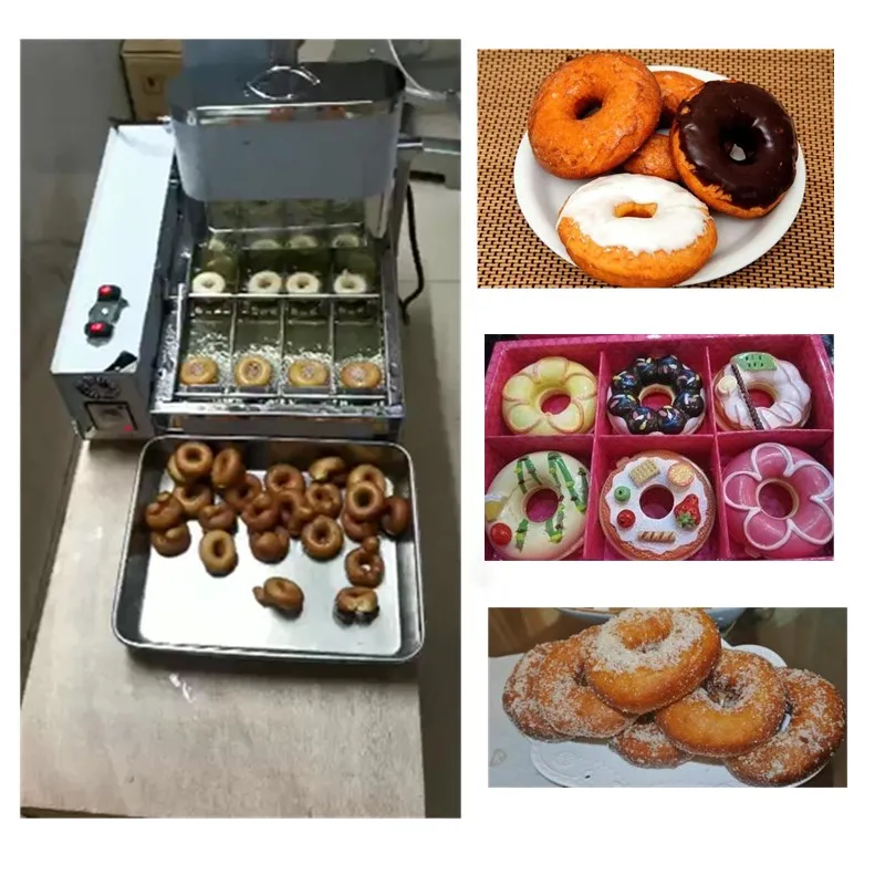 Vierreihige Mini-Donut-Maschine mit vierreihiger Fritteuse, automatische Mini-Donut-Maschine/Donut-Maker/Donut-Fritteuse