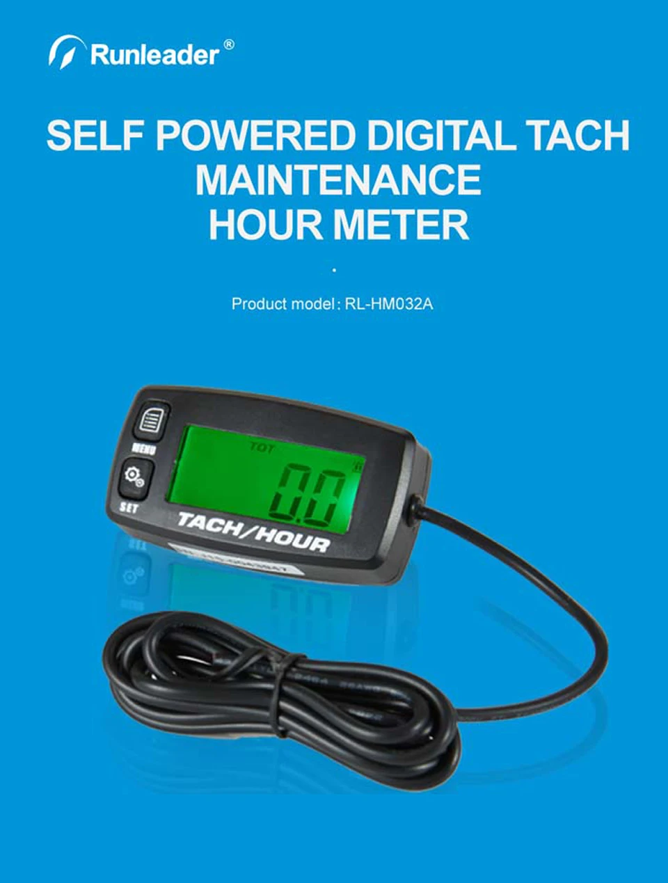 Waterproof digital LCD counter hour meter for motorcycle snowmobile marine HC