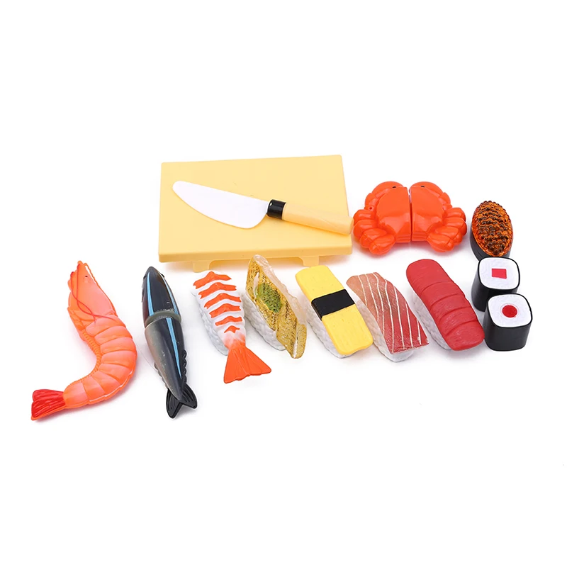 12 шт красочные пластиковые игрушки для еды многоразовые Многоразовые игрушки микро-резки суши кухня игрушки для детей
