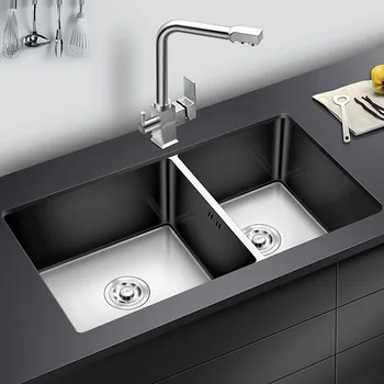 

304 stainless steel sink double trough 4MM thickening sink stainless steel dish basin thickened kitchen table basin wx05031457