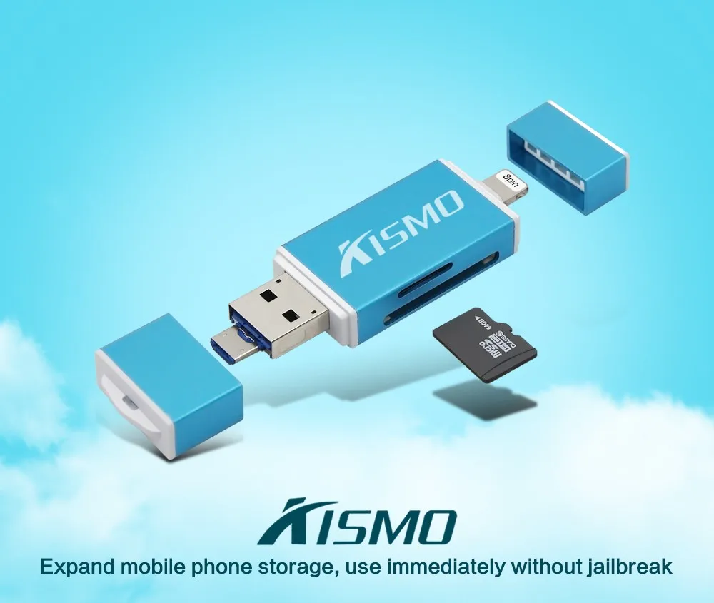 Kismo микро SD карты памяти OTG USB, для карты памяти SD Card Reader Адаптер для iPhone X 8 7 6 Plus 5S iPad Air A3 A5 A7 2016 S6 S7 край Android