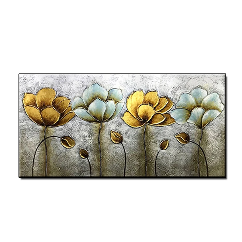 

Unframed Modern 100% Hand Painted Flower Oil Painting Wall Canvas Art Wall Decor Newest Canvas Unframed Art For Home Decoration