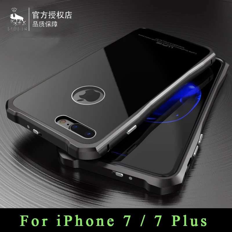 imágenes para Marca Luphie Original Para iPhone 7 Cubierta de Lujo Armadura Del Metal De Aluminio marco + Vidrio Templado de La Contraportada Para el iphone 7 más casos imágenes para Marca Luphie Original Para iPhone 7 Cubierta de Lujo Armadura Del Metal De Aluminio marco + Vidrio Templado de La Contraportada Para el iphone 7 más casos