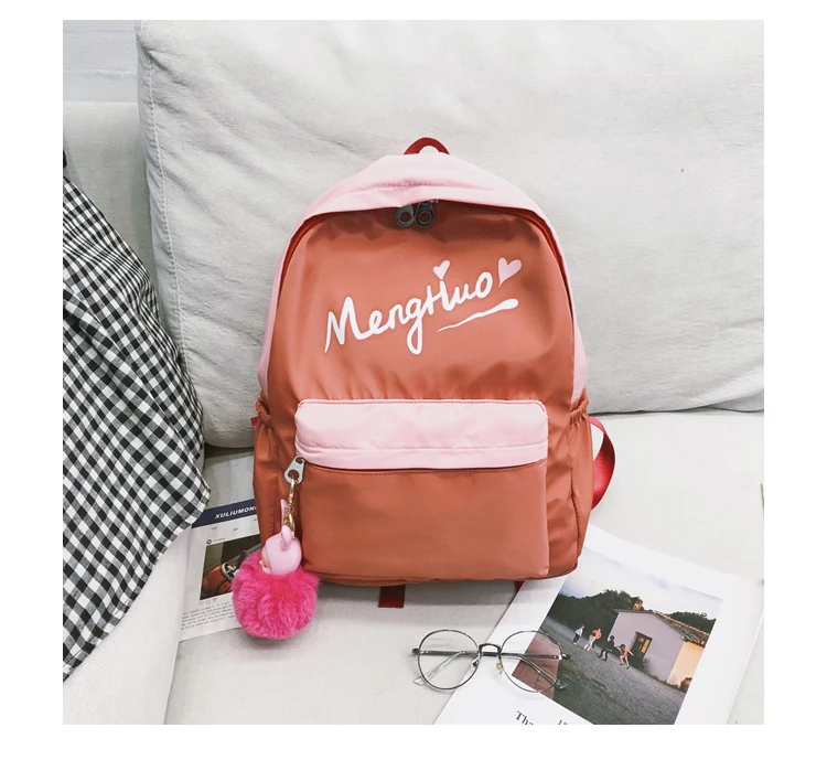 Menghuo Women Waterproof Nylon Backpack Female Rucksack School Backpack for Girls Fashion Travel Bag Bolsas Mochilas Sac A Dos--_34_19