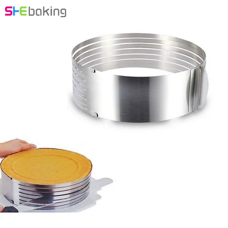 Shebaking 1 шт. круглый регулируемый многослойный слайсер для торта из нержавеющей