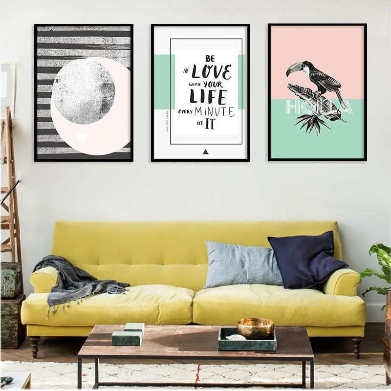 Nordic Decoration long beak birds Wall Art Canvas Poster and Print Painting Decorative Picture for Living Room frameless | Дом и сад