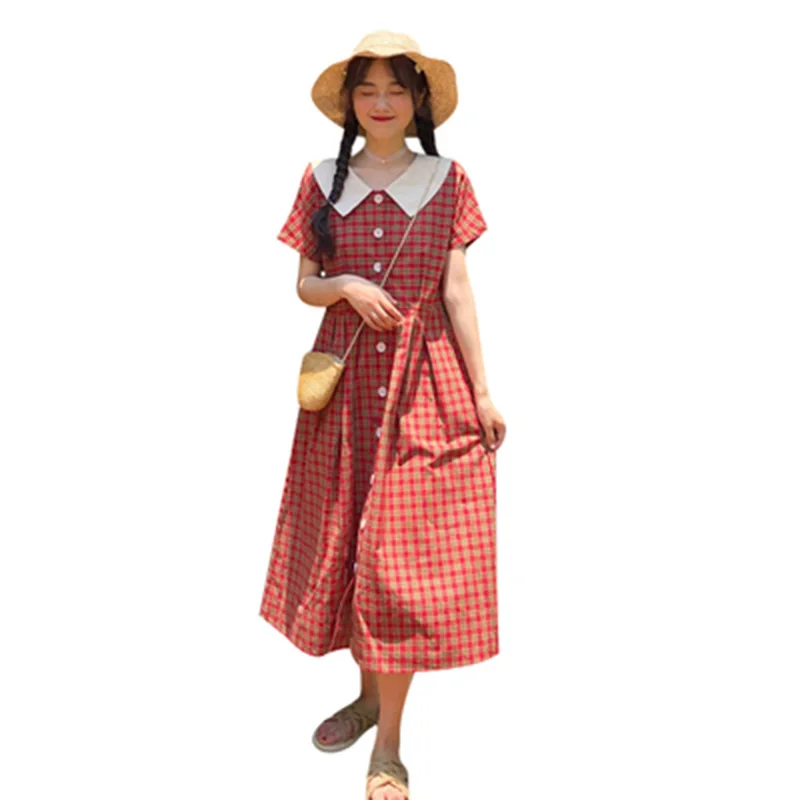 

New Boho Party Beach Sundress Spaghetti Long Dresses Plus Size Summer Women Button Decorated lattice Dress