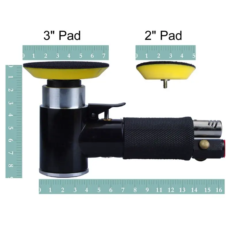 OOTDTY Мини Воздушный угловой шлифовальный станок полировщик шлифовальная полировальная машинка комплект с 2 дюймов/3 дюйма шлифовальный