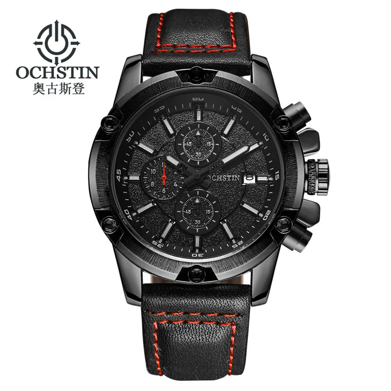 Tanie OCHSTIN zegarek wojskowy mężczyźni Top marka luksusowe znani Sport zegarek męski zegar kwarcowy zegarek na rękę Relogio Masculino 2019 czarny