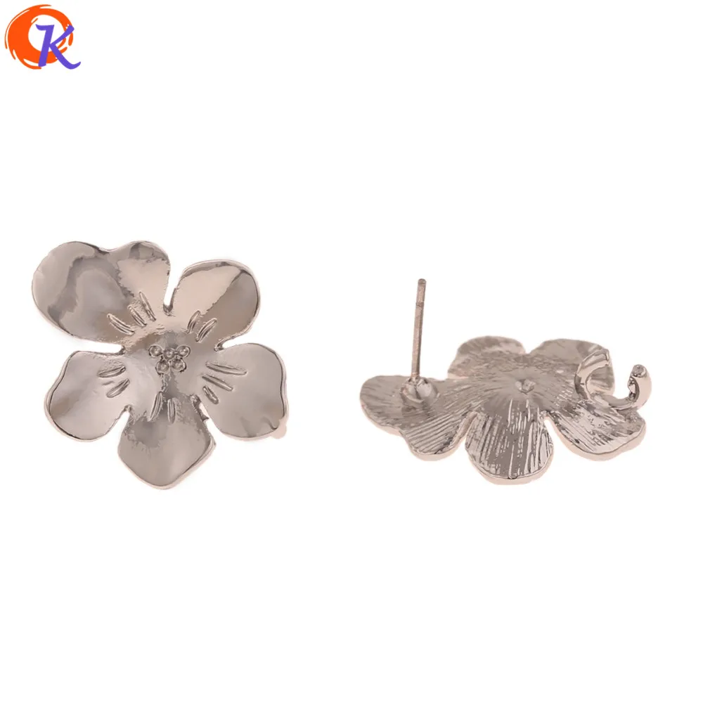 

Cordial Design 100Pcs 18*23MM Jewelry Accessories/Earrings Stud/Rhodium Color/DIY Making/Flower Shape/Hand Made/Jewelry Findings