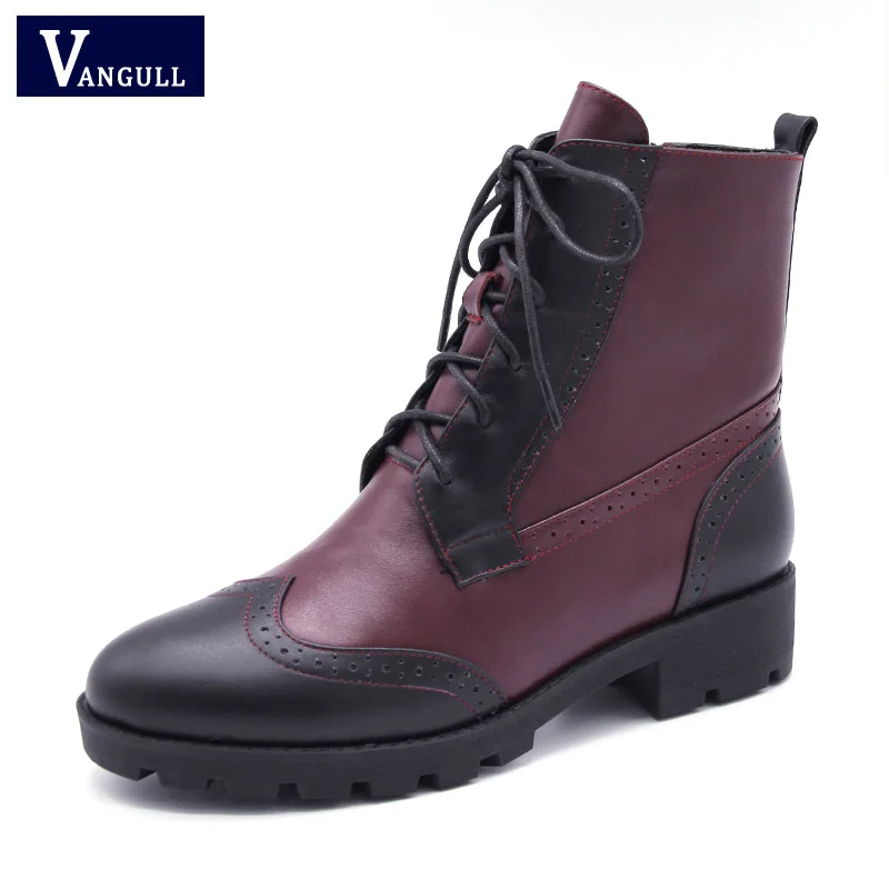 

Women Ankle Boots Shoes Platform Woman 2018 Winter New PU Leather Lace Up Shoes Punk Plus Size 35-43 Fashion Riding Equestr Boot