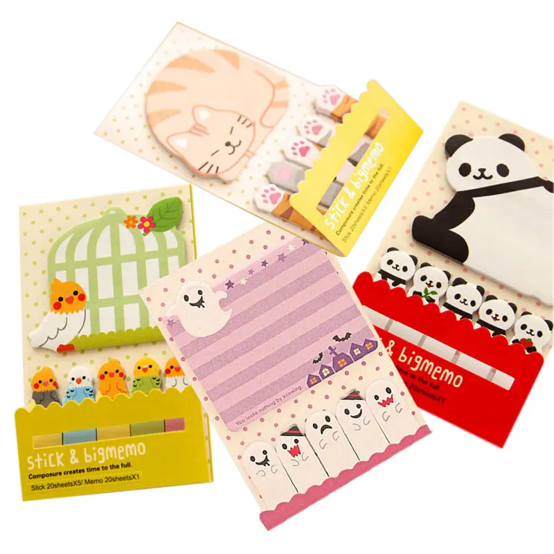 

Cute Cartoon Sticky Notes Post It Memo Pad Planner Stickers Paper Bookmarks Stationery School Supplies Hogard