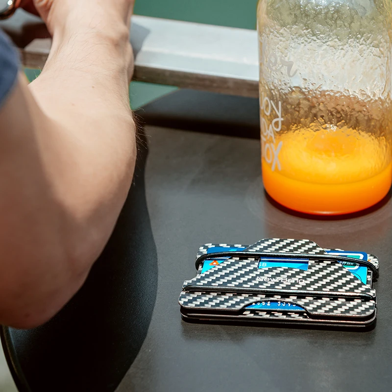 Carbon Fiber Credit Card Driver License Holder Business Cards ID Wallet With RFID Blocking Anti-thief Wallet Men wallet card holder card holder credit card holder card wallet