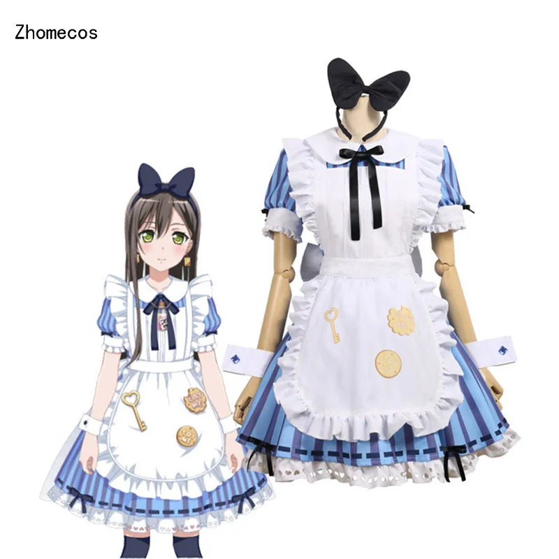 Zhomecos Amine BanG Dream Hanazono Tae костюм для косплея платье горничной полный комплект женщин
