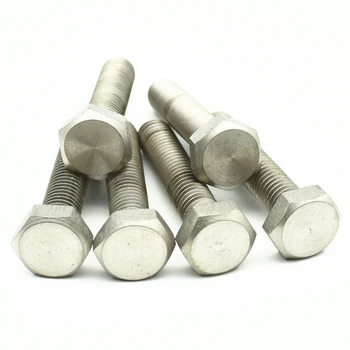

M12 Titanium bolt Hex original Ti color not polished Outer Hexagon titanium screws Ti fastener DIN933 Pack of 6 pieces