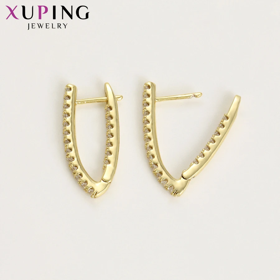 Xuping Hoop Earrings Synthetic Cubic Zirconia Vintage Jewelry for Women Romantic Christmas Gifts S63.4-97445