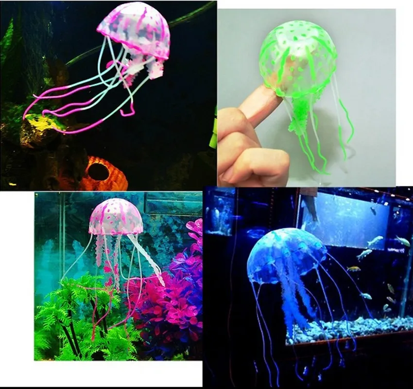 Светящийся эффект аквариума декор аквариум искусственные силиконовые яркие Медузы