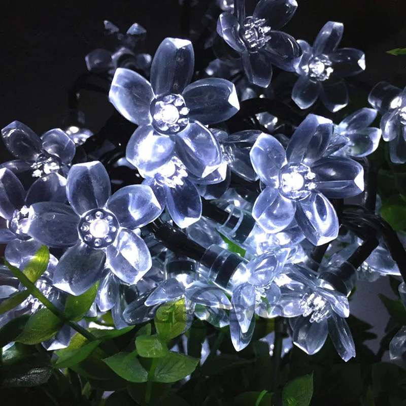 50LED 7 м водонепроницаемый декоративный Вишневый Глобус на солнечных батареях