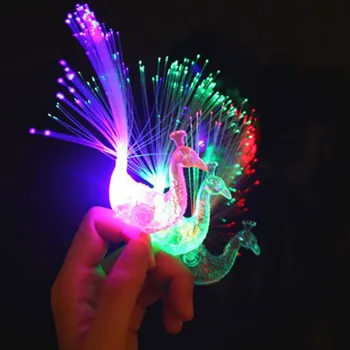 

5pcs Cartoon Funny Peacock Finger Lamp Toys Children Baby Kids Light Up Toys Novelty Toys Light Random Color