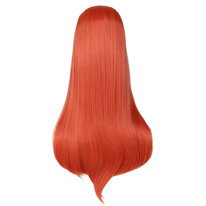 QQXCAIW, женские длинные прямые парики, косплей, вечерние, оранжевый, красный,, высокая температура, синтетические волосы, парики