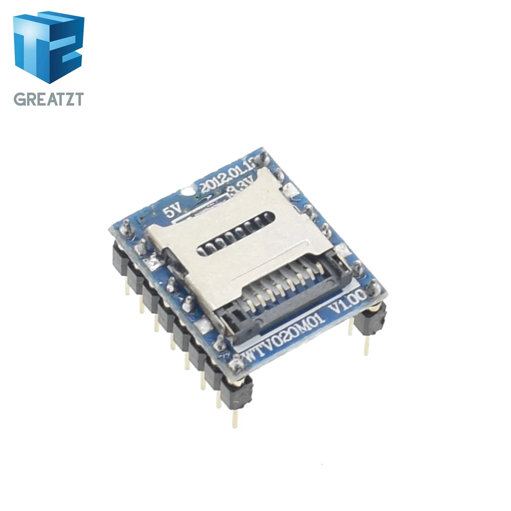 

GREATZT WTV020 WTV020-SD WTV020SD-20SS Mini SD Card MP3 Sound Module voice module For PIC Arduino 2560 UNO R3 WTV020-SD-16P