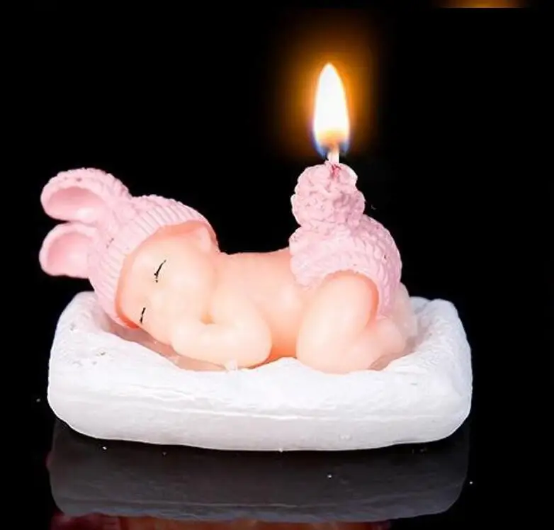 

Baby Sleep Shape Art Cake Candle for Wedding Party New Baby Celebrate Decor Candles Pregnant Women Gifts