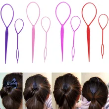 1 Набор для создания хвоста, пластиковые петли, магические инструменты для укладки, черный конский хвост, заколка для волос, оплетка, инструменты для укладки, модные аксессуары для волос