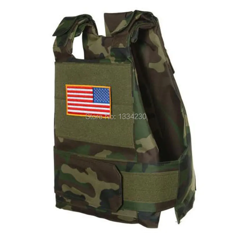 Nuevo estilo táctico Airsoft Paintball cuerpo chaleco armadura Woodland Camo-US028